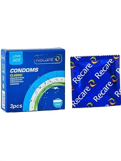 Презервативи Recare Classic Condoms 3 шт, класичні