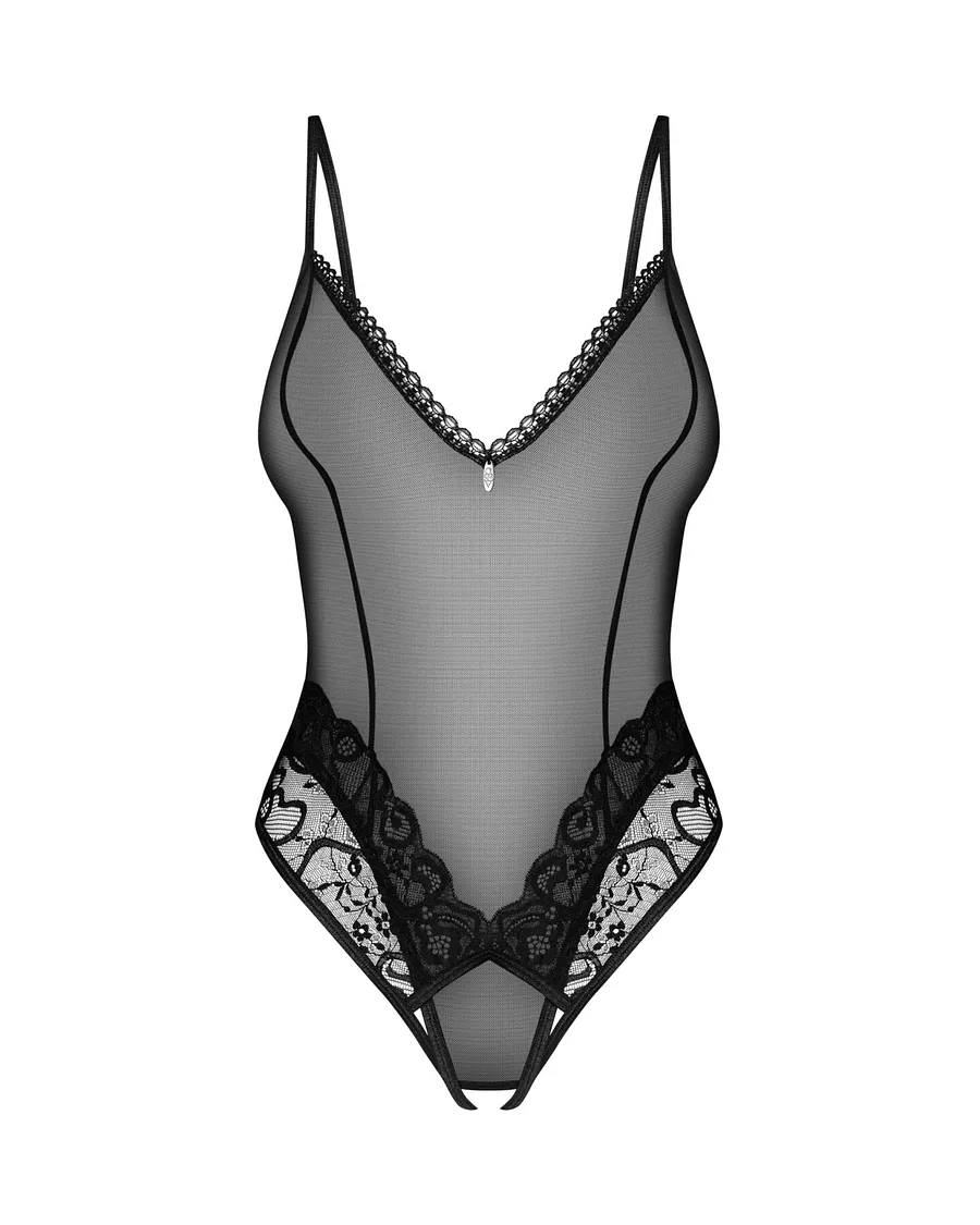 Тедді з доступом Obsessive Blomentis crotchless teddy, , прозоре, відкрита спина, низ-стрінги