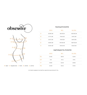 Комплект Obsessive Blomentis 3-pcs set, , м’який ліф, стрінги зі стрепами, пояс із гартерами