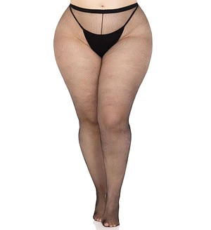 Колготки Leg Avenue Spandex micro net tights, 1X/2X, чорні, у дрібну сітку, середня посадка