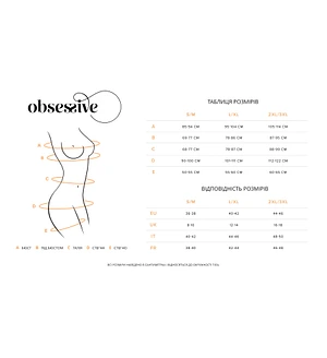 Сорочка Obsessive Alluria chemise & thong, , чорна, мереживо+мікросітка, стрінги в комплекті