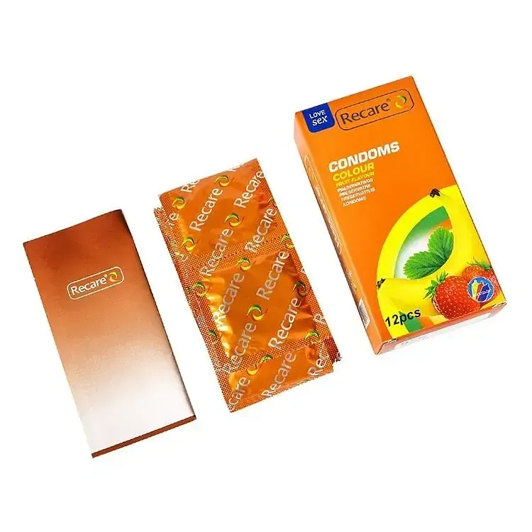 Презервативи Recare Color Fruit Flavour Condoms 12 шт, аромати: м'ята, банан, полуниця