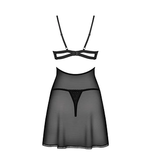 Бебі-дол Obsessive Nutris babydoll & thong, , імітація ліфа та спіднички, стрінги в комплекті