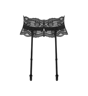 Пояс для панчіх Obsessive Nutris garter belt, XL/2XL, мереживний, з довгими пажами