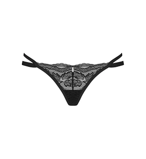 Трусики-стрінги Obsessive Nutris thong, XL/2XL, мереживні, дуже м’які, з подвійними боковинками