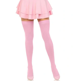 Щільні непрозорі панчохи Leg Avenue Opaque Nylon Thigh Highs Pink, One Size