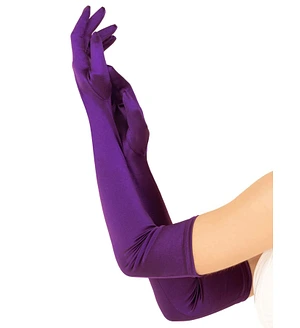 Довгі атласні рукавички Leg Avenue Extra Long Satin Gloves, One Size, фіолетові
