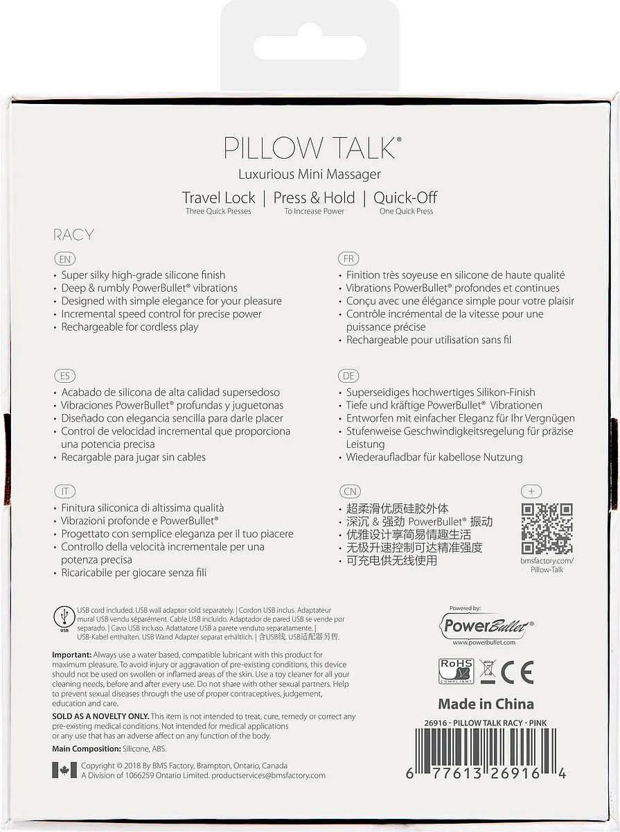 Розкішний вібратор Pillow Talk Racy для точки G з кристалом Swarovski