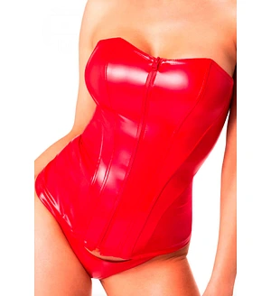 Корсет Noir Handmade F355 Red powerwetlook corset - 3XL