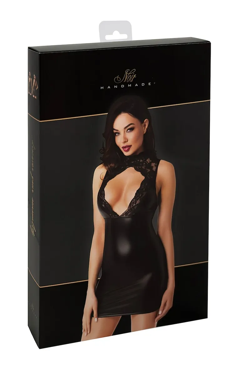 Сукня Noir Handmade F343 Powerwetlook and lace mini skirt