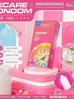 Презервативи Recare Delay Candy Condoms 12 шт, пролонгувальний ефект, цукерковий аромат