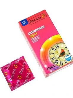 Презервативи Recare Delay Candy Condoms 12 шт, пролонгувальний ефект, цукерковий аромат