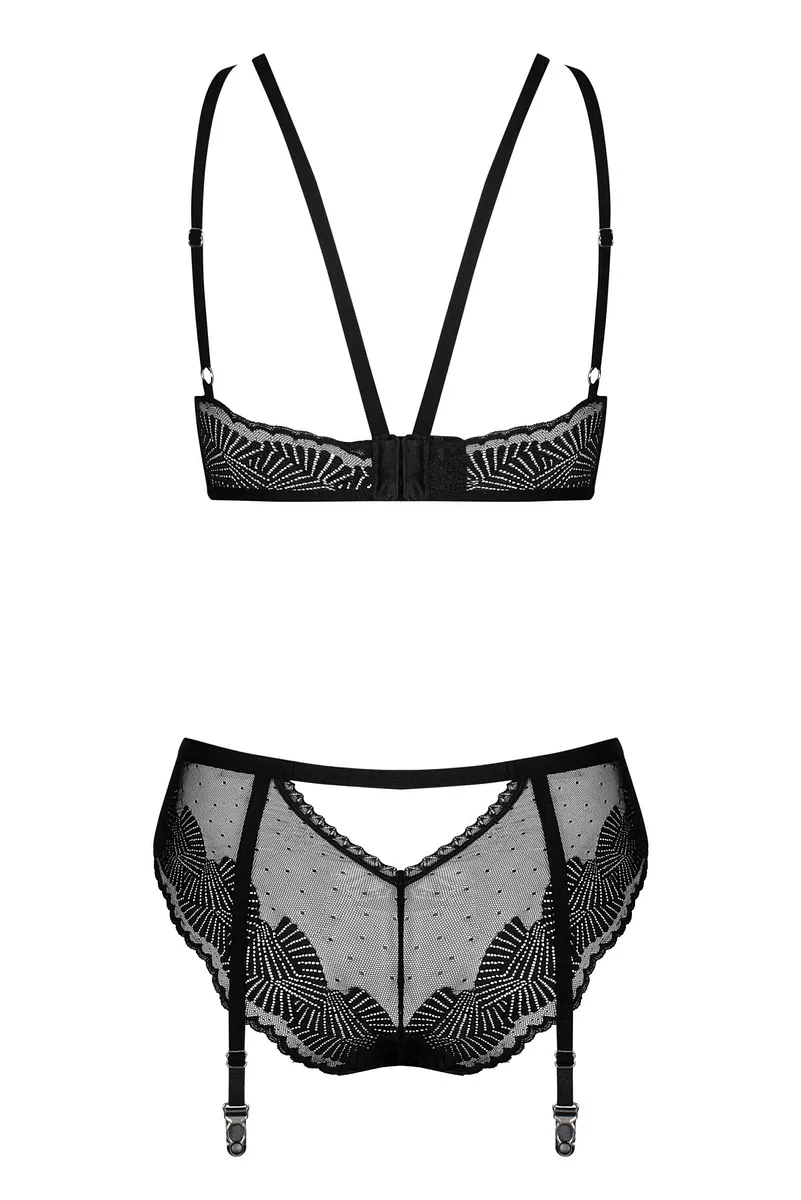Комплект Obsessive Allastia 2-pcs set , регульовані бретелі, багаторівнева застібка