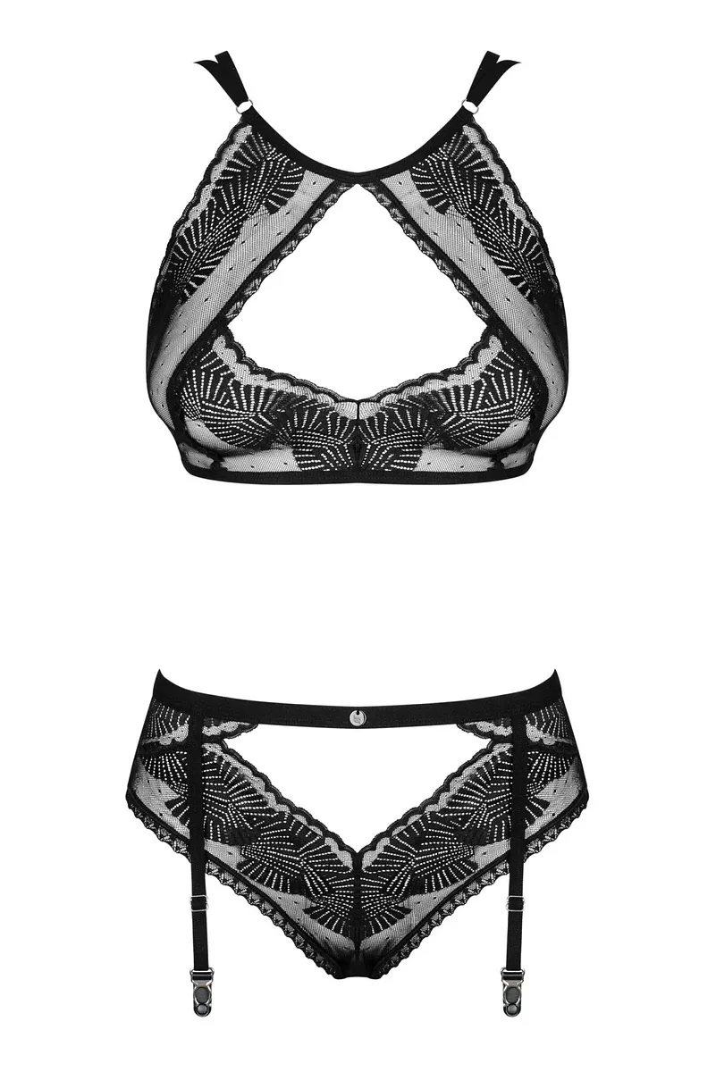 Комплект Obsessive Allastia 2-pcs set , регульовані бретелі, багаторівнева застібка