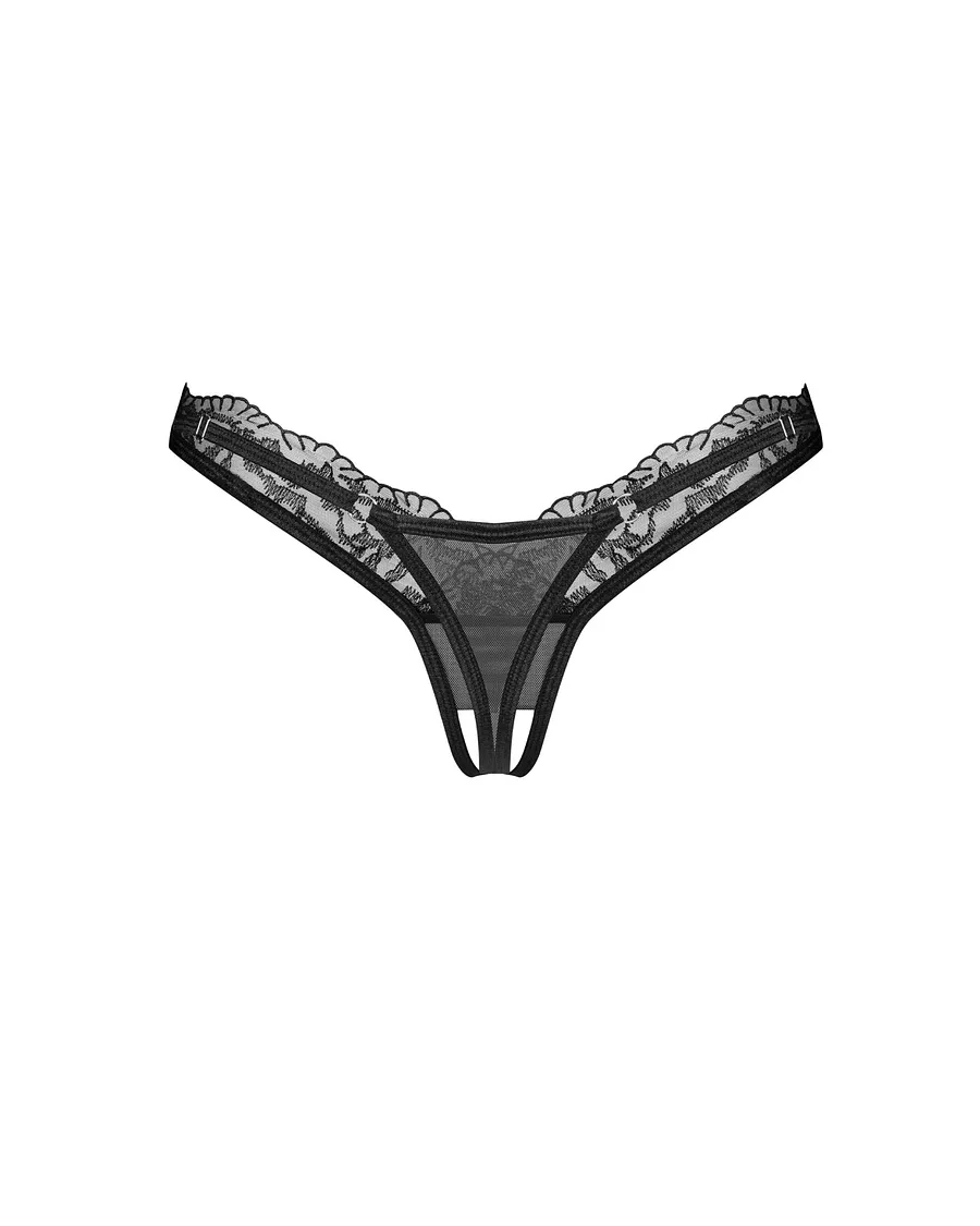 Трусики-стрінги з мереживом Obsessive Arrowel crotchless thong