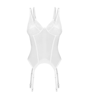 Корсет Obsessive Arrowel White corset 2XL/3XL, з підв’язками для панчіх