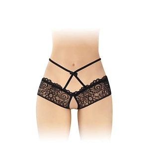 Трусики з відкритим доступом Fashion Secret Celia Black, лямки на талії