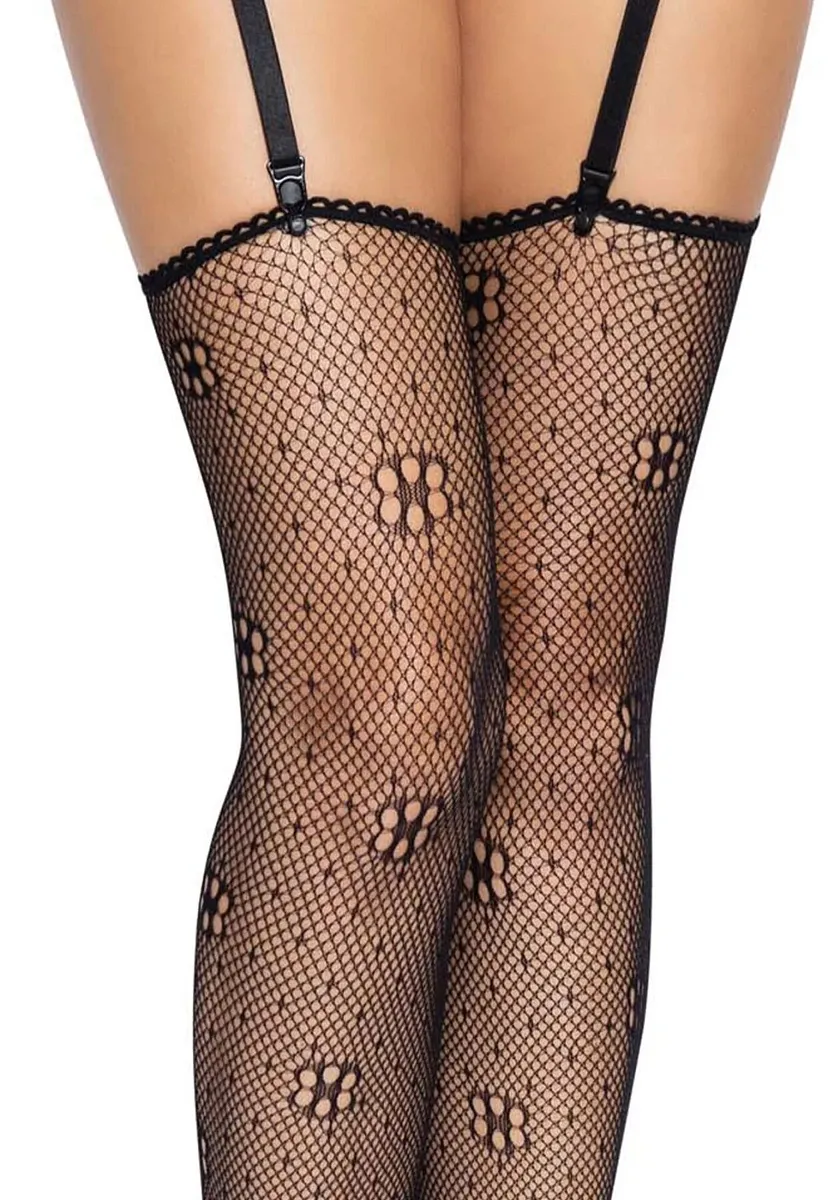 Панчохи Leg Avenue Daisy Dot Fishnet Stockings One Size