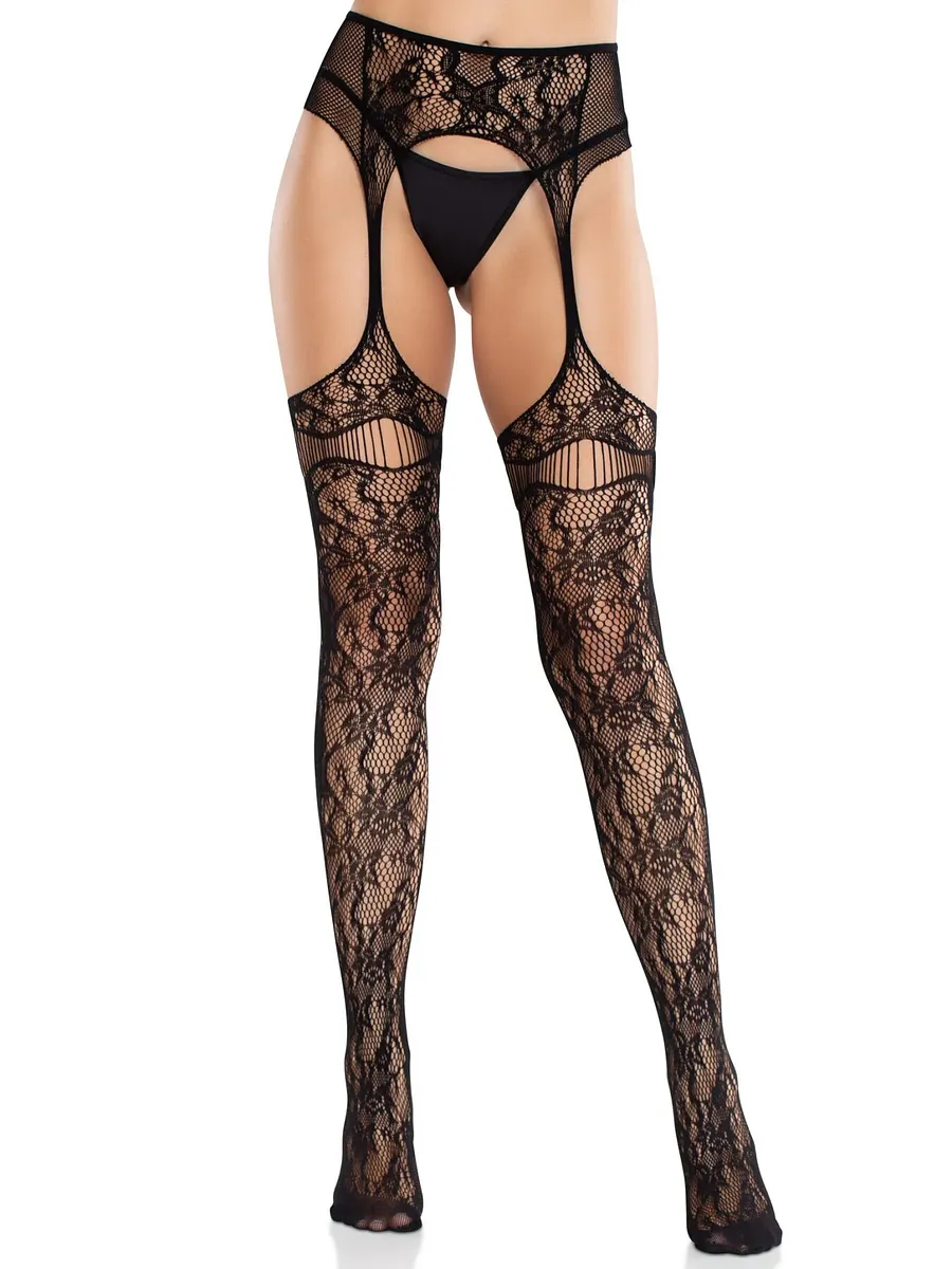 Колготки Leg Avenue Net Stockings with Attached Garter Belt One Size