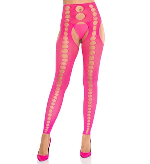 Колготки Leg Avenue Seamless Opaque Footless Suspender Hose One Size Neon Pink