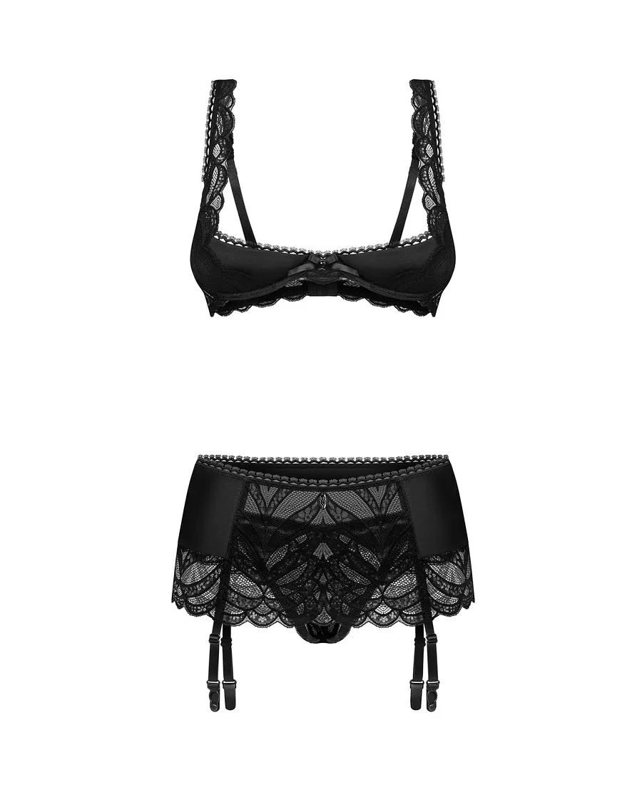 Комплект Obsessive Lecille 3-pcs crotchless set