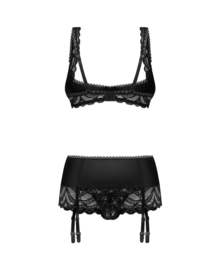 Комплект Obsessive Lecille 3-pcs crotchless set