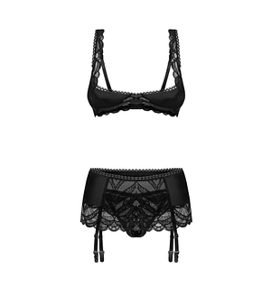 Комплект Obsessive Lecille 3-pcs crotchless set