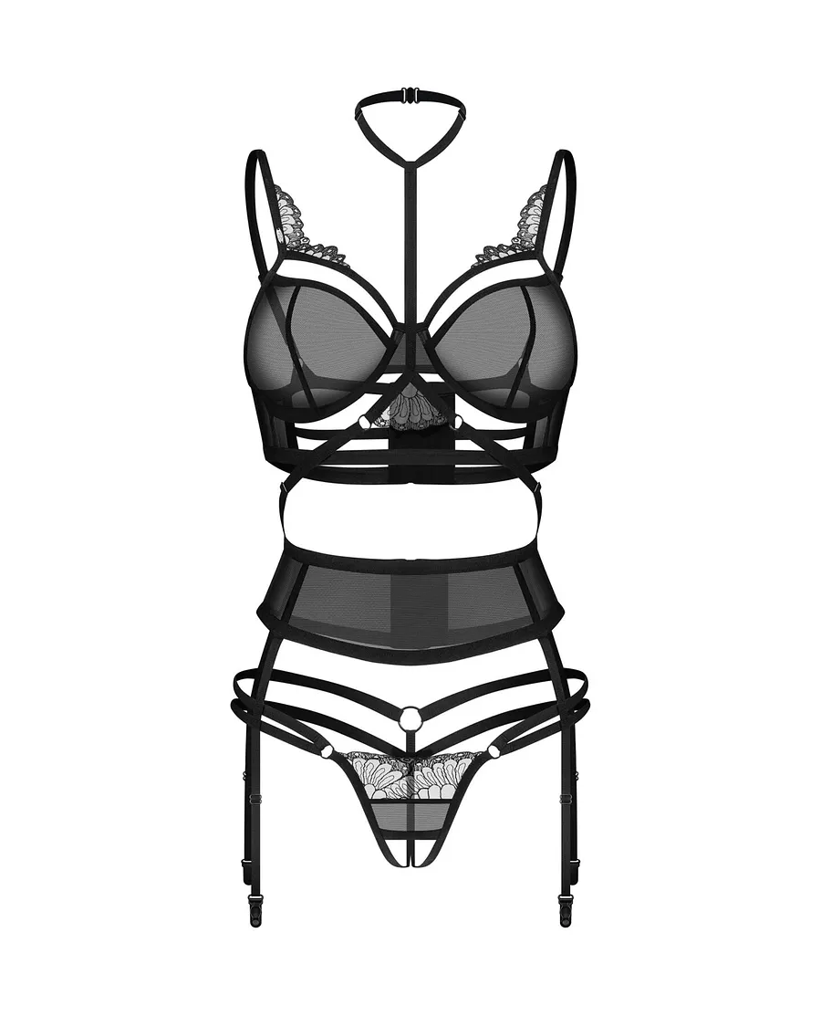 Комплект Obsessive Premisis 3-pcs crotchless set