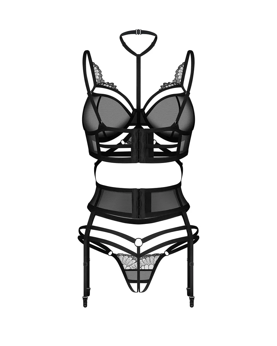 Комплект Obsessive Premisis 3-pcs crotchless set