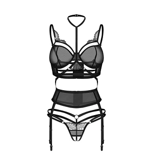 Комплект Obsessive Premisis 3-pcs crotchless set