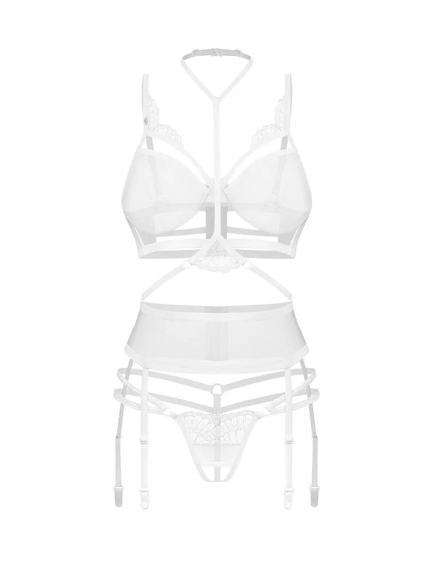 Комплект Obsessive Premisis 3-pcs crotchless set 2XL/3X