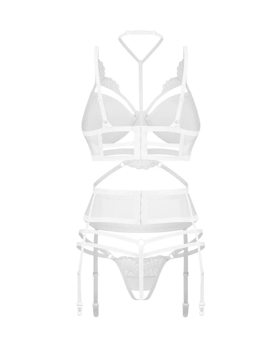 Комплект Obsessive Premisis 3-pcs crotchless set 2XL/3X