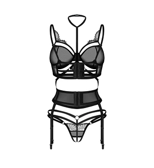 Комплект Obsessive Premisis 3-pcs crotchless set 2XL/3X