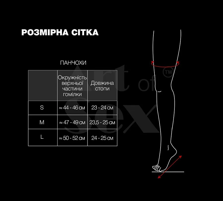 Панчохи в дрібну сітку з лакованою коронкою Art of Sex - Rose, колір червоний