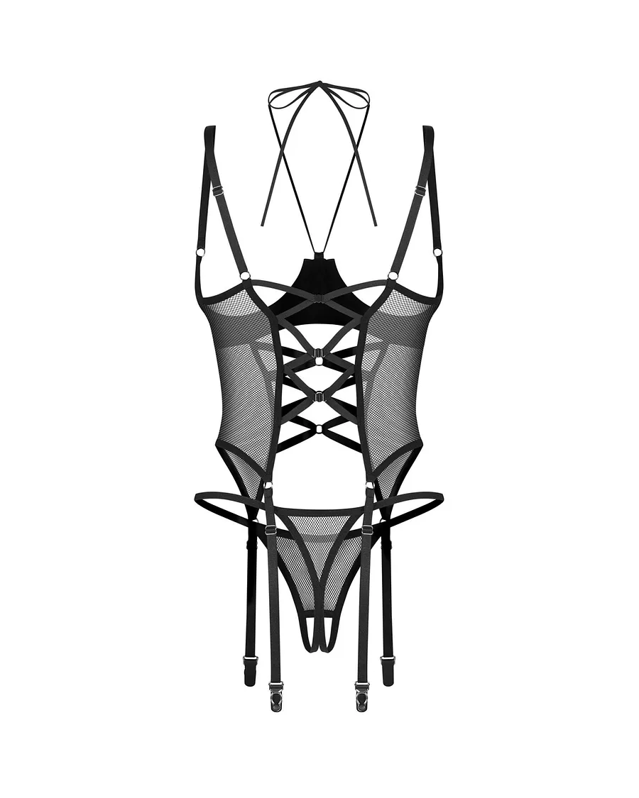 Корсет Obsessive Dominna cupless corset & crotchless thong