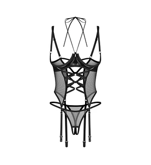 Корсет Obsessive Dominna cupless corset & crotchless thong