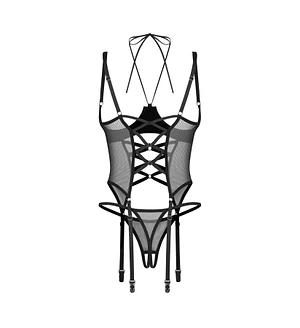 Корсет Obsessive Dominna cupless corset & crotchless thong
