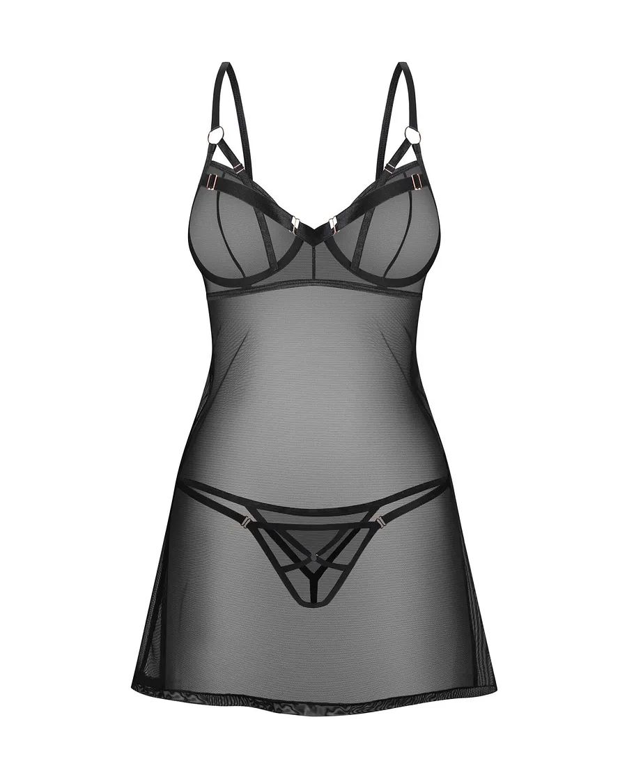 Сорочка Obsessive Euridia chemise & tanga