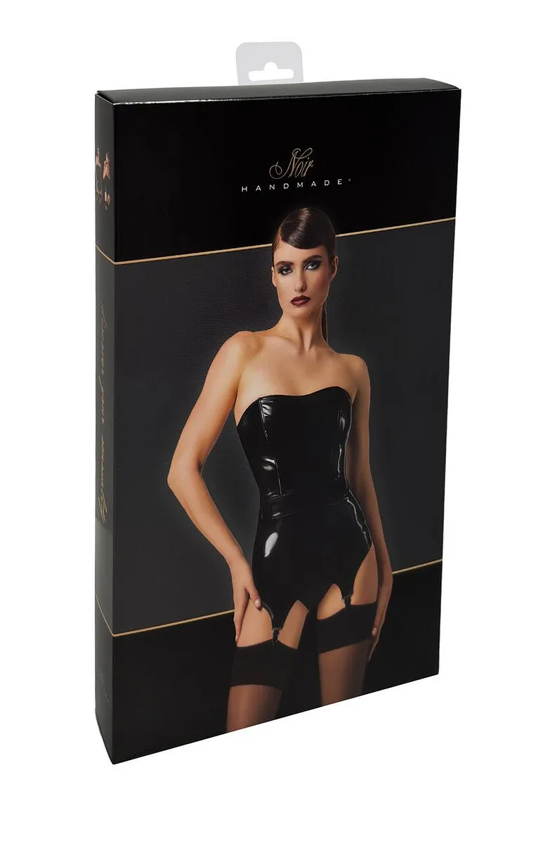 Корсет із підв'язками для панчіх Noir Handmade F381 Dominae Venom PVC corset-belt