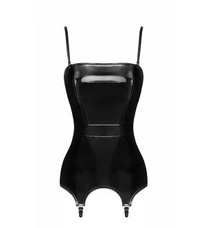 Корсет з підв'язками для панчіх Noir Handmade F381 Dominae Venom PVC corset-belt 3XL