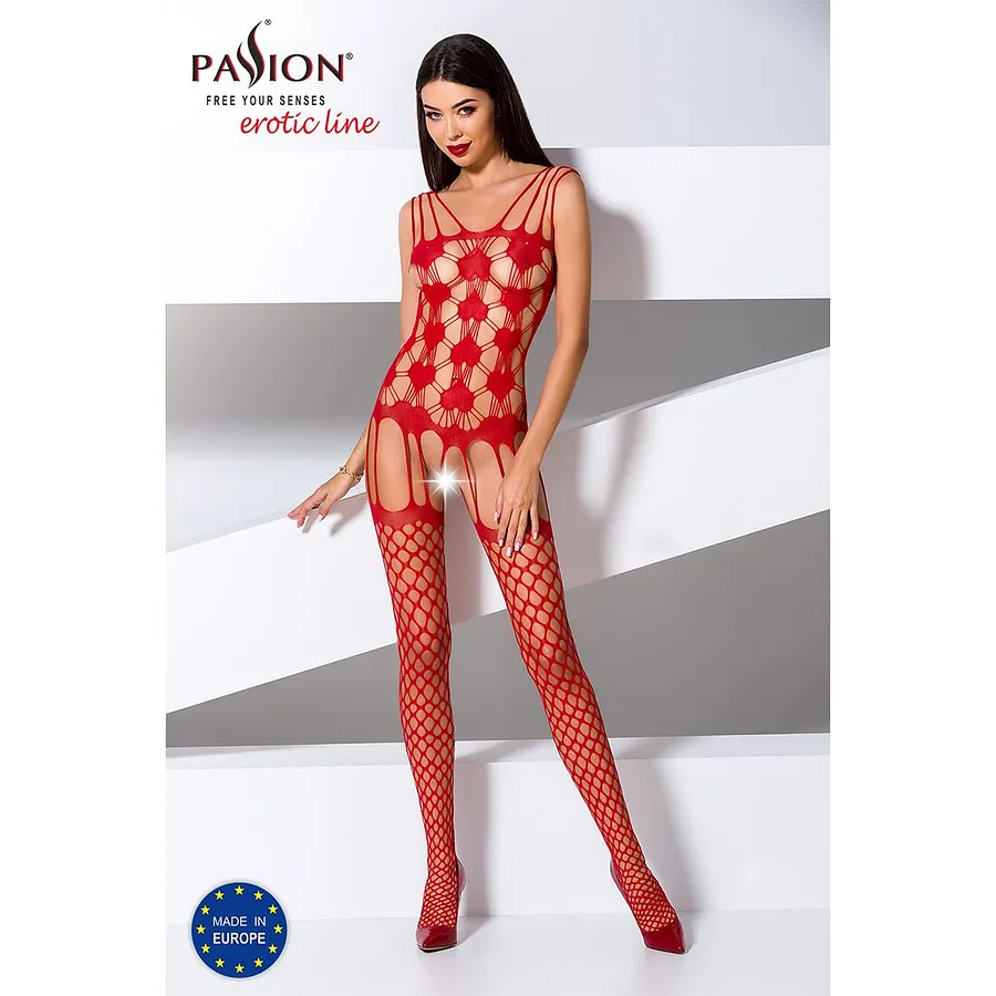 Бодістокінг Passion BS067 , комбінезон, імітація панчох і топа на бретелях