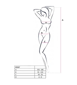 Бодістокінг Passion BS067 , комбінезон, імітація панчох і топа на бретелях