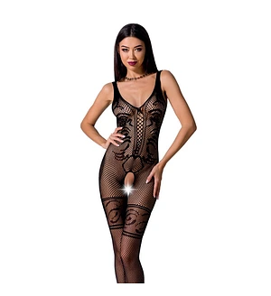 Бодістокінг Passion BS069 black, комбінезон, імітація панчіх і боді