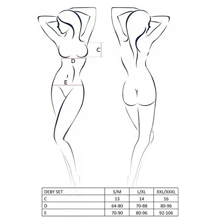 Комплект білизни під латекс Passion DEBY SET , , ліф, мініспідничка, стрінги