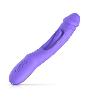 Вібратор точки G з вагінальним відростком Good Vibes Only – Flax Vibrating Dildo with G-Spot Stimulator
