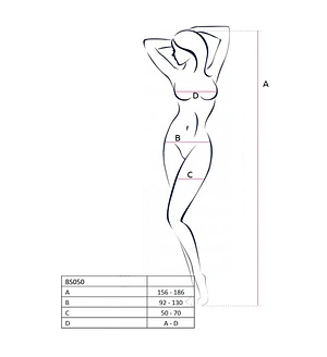 Бодістокінг Passion BS050 , комбінезон, імітація панчіх і пояса