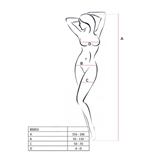 Бодістокінг Passion BS053 , комбінезон, імітація панчіх і пояса