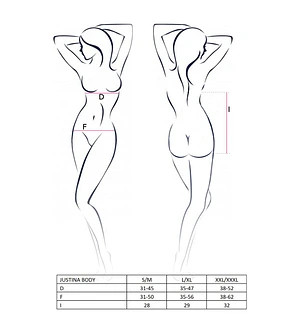 Боді монокіні з відкритими грудьми Passion JUSTINA BODY