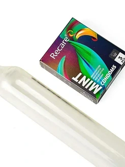 Презервативи Holographic Recare Ultra Thin Mint Condoms 3шт, ультратонкі, аромат: м'ята