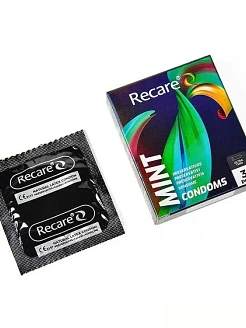 Презервативи Holographic Recare Ultra Thin Mint Condoms 3шт, ультратонкі, аромат: м'ята